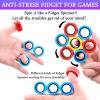 Cevioce 9 PCS Magnetic Ring Fidget Toys Set,ADHD Anxiety Magnetic Finger Spinner Pack for Adults and Teens,Kids Coolest Magnet Stress Relief Toy for 8+ Year Old Boys Girls Present view 4