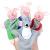 3 Little Pigs & Big Bad Wolf Finger Puppets, 4Pcs Educational Storytelling Finger Puppets Toy for Kids, Preschool & Party Favors view 1
