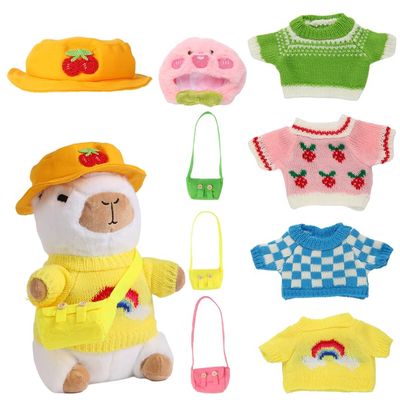 Acgtrick Capybara Plush Toy with 10 Pcs Clothes & Accessories, Dress Up Capybara Plush Toys, Cute Capybara Stuffed Animal with Outfits Birthday Gifts for Boys Girls