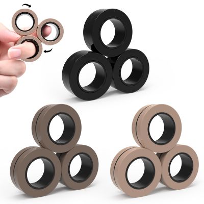 Cevioce 9 PCS Magnetic Ring Fidget Toys Set,ADHD Anxiety Magnetic Fidget Toys Adults Boys,Coolest Fidget Spinner Finger Ring Stress Relief Toy for Teens,Birthdays Easter Gifts for 8+ Year Old Present