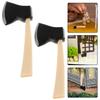 TOYANDONA 6pcs Miniature Wooden Handle Metal Axe Dollhouse Gardening Realistic Miniature Tool for Halloween Decorations and Craft Projects Tiny Toy Hatchet view 3