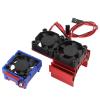ESC Cooling Fan Motor Dual Fan, ESC Cooling Fan with Connector Cable for Slash 4x4 VXL 1/10 for Rustler 4x4 Stampede 4X4 for Hoss 4x4 for Velineon VXL3s (Red) view 2