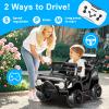 12V Kids Electric Car, Ride On Toys with Parent Remote, Spring Suspension, Bluetooth, LED Lights, 3 Speeds, Power Wheels with Remote Control, Toddler Car for Kids 3-8, Birthday Gift (Black). view 3