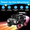 12V Kids Electric Car, Ride On Toys with Parent Remote, Spring Suspension, Bluetooth, LED Lights, 3 Speeds, Power Wheels with Remote Control, Toddler Car for Kids 3-8, Birthday Gift (Black). view 4
