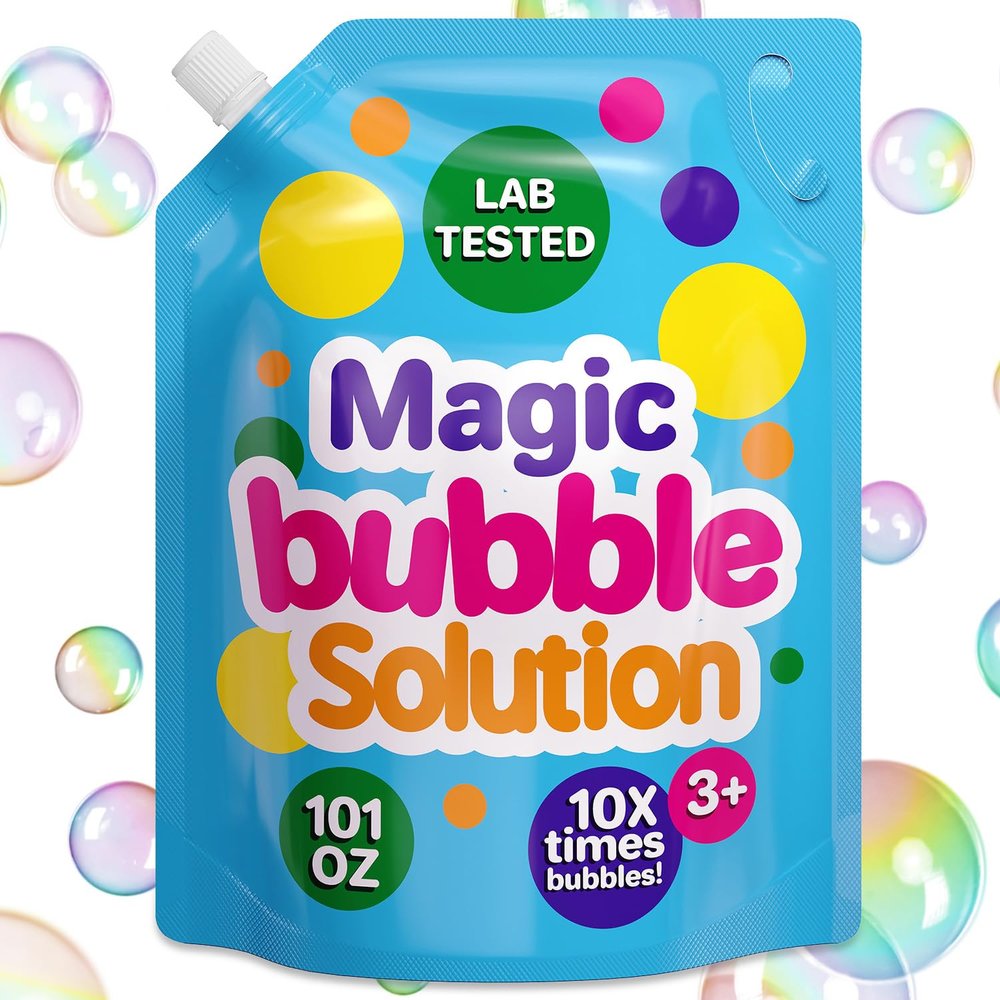 101 oz Iridescent Bubble Solution Refill | Non-Toxic Quick & Easy Just Add Water to Make 101 oz Bubble Refill Solution | Bubbles for Kids | Bubbles Bulk | Bubble Machine Solution | Giant Bubbles