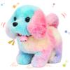 Hopearl Walking Dog with Bell Interactive Electronic Pet Plush Toy Puppy Woof and Moving Animated Nodding Head Gifts for Toddlers Birthday, Rainbow, 7'' view 1