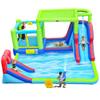 WELLFUNTIME Inflatable Dual Jumping Castle with Blower, Bounce House with Sunshade, Basketball Hoop, Climbing Wall view 1