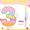Aoriher Summer Birthday Piata Ice Cream Game Set Summer Number Piata with Bat Stick Blindfold Mask Confetti for Sundae Theme Birthday Baby Shower Party Game Supplies Decor (Number 3) view 2
