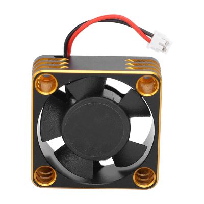 30x30mm/1.2x1.2in RC Cooling Fan, 28000 RPM Maximum Speed 28mm/1.1in Cable Electric Motor Cooling Fan for 1/10, 1/12, 1/8 RC ESC Engines (Gold)