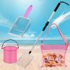 4pcs Shelling Scooper Tools for Beach, Adjustable Shark Tooth Sand Sifter with Mesh Shell Collecting Bag Foldable Beach Bucket Beach Scoop Shovel Toys for Adults Kids Picking Seashell Rock Hunting(P) view 1