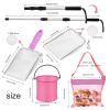 4pcs Shelling Scooper Tools for Beach, Adjustable Shark Tooth Sand Sifter with Mesh Shell Collecting Bag Foldable Beach Bucket Beach Scoop Shovel Toys for Adults Kids Picking Seashell Rock Hunting(P) view 2