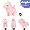 Hopearl Walking Unicorn with Glowing Horn Interactive Electronic Pet Plush Unicorn Toy with Sounds and Movements Animated Gift for Toddlers Birthday, Pink, 7'' view 3