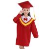 2025 Kindergarten Graduation Gown Cap 2pc Outfits Set Child's Unisex Preschool Ceremony Photo Clothes (Red, 3-4 Years) view 1