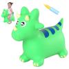 INPANY Bouncy Horse, Dinosaur Hopper Toys, Toddler Bouncing Animal, Dinosaur Party Decorations, Inflatable Ride on Rubber Triceratops Bouncer, Outdoor Cool Birthday Gift for 2 3 4 Yr Boy Girl Green view 1