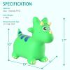 INPANY Bouncy Horse, Dinosaur Hopper Toys, Toddler Bouncing Animal, Dinosaur Party Decorations, Inflatable Ride on Rubber Triceratops Bouncer, Outdoor Cool Birthday Gift for 2 3 4 Yr Boy Girl Green view 2