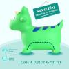 INPANY Bouncy Horse, Dinosaur Hopper Toys, Toddler Bouncing Animal, Dinosaur Party Decorations, Inflatable Ride on Rubber Triceratops Bouncer, Outdoor Cool Birthday Gift for 2 3 4 Yr Boy Girl Green view 3