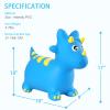 INPANY Bouncy Horse, Dinosaur Hopper Toys, Toddler Bouncing Animal, Dinosaur Party Decorations, Inflatable Ride on Rubber Triceratops Bouncer, Outdoor Cool Birthday Gift for 2 3 4 Yr Boy Girl Blue view 2