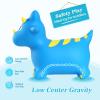 INPANY Bouncy Horse, Dinosaur Hopper Toys, Toddler Bouncing Animal, Dinosaur Party Decorations, Inflatable Ride on Rubber Triceratops Bouncer, Outdoor Cool Birthday Gift for 2 3 4 Yr Boy Girl Blue view 3