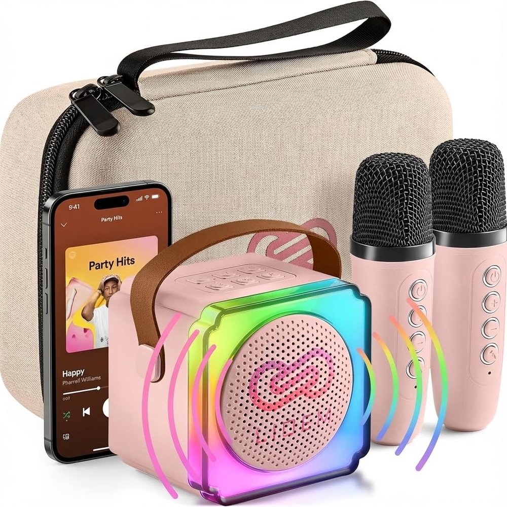 Karaoke Machine for Kids (1, Pink)