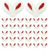 50Pcs Easter Mini Bunny Ears, Tiny Bunny Ears Hair Clips, Plush Rabbit Ears for Doll Crafts (Red) view 1