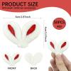 50Pcs Easter Mini Bunny Ears, Tiny Bunny Ears Hair Clips, Plush Rabbit Ears for Doll Crafts (Red) view 2