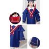 2 Set Preschool Graduation Cap and Gown with 2025 Charm Tassel Kindergarten Toddler Unisex Shiny (Blue, 7-8 Years) view 2
