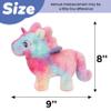 Hopearl Walking Unicorn with Glowing Horn Interactive Electronic Pet Plush Unicorn Toy with Sounds and Movements Animated Gift for Toddlers Birthday, Rainbow, 7'' view 2
