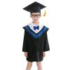 2025 Kindergarten Graduation Gown Cap 2pc Outfits Set Child's Unisex Preschool Ceremony Photo Clothes (Blue, 4-5 Years) view 1