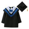 2025 Kindergarten Graduation Gown Cap 2pc Outfits Set Child's Unisex Preschool Ceremony Photo Clothes (Blue, 4-5 Years) view 2