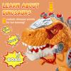 Kids Electric Dinosaur Ride On Toys, Toddler Ride On Cars with Music, Light & Smoke, Preschool Kids Scooter Foot-to-Floor Walker, Toddler Electric Car Toy Chrismas Birthday Gifts Indoor Outdoor,Yellow view 4