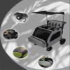 JULYSHILIU Foldable Fun Car-Shaped Wagon Stroller for 2 Kids All-Terrain Push Cart, XL Cargo Space, Removable Canopy, 5-Point Harness & Elevated Seats for Park/Shopping/Outings (Black Grey) view 3