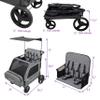 JULYSHILIU Foldable Fun Car-Shaped Wagon Stroller for 2 Kids All-Terrain Push Cart, XL Cargo Space, Removable Canopy, 5-Point Harness & Elevated Seats for Park/Shopping/Outings (Black Grey) view 4