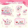 Fairy Toona Floral Tea Party Set for Little Girls Ages 3-6, 15-Piece Pretend Play Kitchen Toys with Teapot, Cups, Plates & Storage Case, Princess Gift Set (Pink) view 2