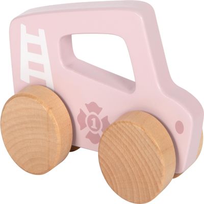 small foot Push Car Pink Wood 2-in-1 Gripping Toy and Toy Vehicle, Motor Skills Toy for Babies from 6 Months, 12709