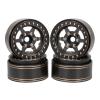 BOQEXSS for TRX4 for Capra for SCX10 D90 VS4-10 Gen8 CC01 1/10 1/8 Heavy Brass 6 Spokes 1.9'' Wheels Rim with Scale Beadlock Hardware RC Crawler RC Car Parts view 1