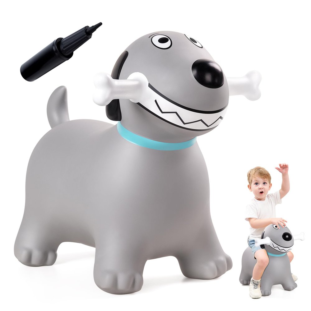 EVERICH TOY Bouncy Dog Hopper Toys for Toddlers, Bouncy Horse Animals, Inflatable Ride on Bouncer Hopping Gifts for Boys Girls 18 Months 2 3 4 5 6 Years Old