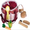 small foot Horse Care Set with Bag Red, Child-Friendly Wooden Tool Accessories for Playing with Horses, for Children from 3 Years, 12705 view 2