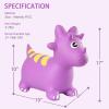 INPANY Bouncy Horse, Dinosaur Hopper Toys, Toddler Bouncing Animal, Dinosaur Party Decorations, Inflatable Ride on Rubber Triceratops Bouncer, Outdoor Cool Birthday Gift for 2 3 4 Yr Boy Girl Purple view 2