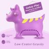 INPANY Bouncy Horse, Dinosaur Hopper Toys, Toddler Bouncing Animal, Dinosaur Party Decorations, Inflatable Ride on Rubber Triceratops Bouncer, Outdoor Cool Birthday Gift for 2 3 4 Yr Boy Girl Purple view 3
