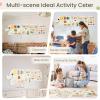 Elephant Activity Wall Busy Board Panels,Wooden Montessori Learning Activity Center Sensory Toys Wooden Sensory Wall Panel for Kids Ideal Furniture for Playroom Daycare Dentist Waiting Room Nursery view 3