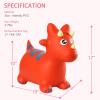 INPANY Bouncy Horse, Dinosaur Hopper Toys, Toddler Bouncing Animal, Dinosaur Party Decorations, Inflatable Ride on Rubber Triceratops Bouncer, Outdoor Cool Birthday Gift for 2 3 4 Yr Boy Girl Red view 2