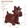 INPANY Bouncy Horse, Dinosaur Hopper Toys, Toddler Bouncing Animal, Dinosaur Party Decorations, Inflatable Ride on Rubber Triceratops Bouncer, Outdoor Cool Birthday Gift for 2 3 4 Yr Boy Girl Maroon view 2