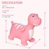 INPANY Bouncy Horse, Dinosaur Hopper Toys, Toddler Bouncing Animal, Dinosaur Party Decorations, Kids Inflatable Ride on Rubber Bouncer, Outdoor Cool Birthday Gift for 2 3 4 Yr Boy Girl Pink view 2