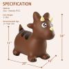 INPANY Bouncy Horse, Dinosaur Hopper Toys, Toddler Bouncing Animal, Dinosaur Party Decorations, Inflatable Ride on Rubber Triceratops Bouncer, Outdoor Cool Birthday Gift for 2 3 4 Yr Boy Girl Brown view 2
