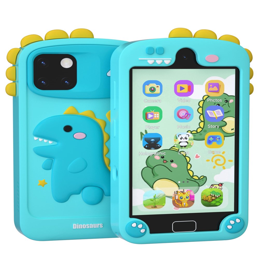 Kids Phone - Toddler Boy Dinosaur Toys for Age 3-12, Christmas Birthday Gifts for Boys, 4.0" Touchscreen Kids Smart Phone with Dual Cameras, Games, Music Player, 32GB, Toddler Learning Toys Cell Phone