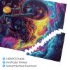 CDSASHCA 1000 Piece Adult Wooden Jigsaw Puzzle - Cosmic Biker Riding Through Galaxy,Sci-Fi Motorcycle Art,Enjoy The Solving Process,Unique Artwork for Adults,Ideal for Exercising Brain Power view 2