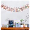 1 Set Pink Lovely 1st Birthday Baby Photo Banner, from Newborn to 12 Months, First Birthday Decorations, Pre-Strung One Year Old Photo Banner with Frame, Monthly Milestones Garland for Boys or Girls view 3