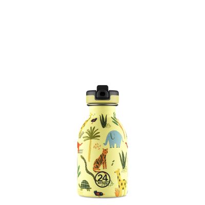 24 bottles Kids Jungle Friends Borraccia ermetica in acciaio p Bambini con Cannuccia