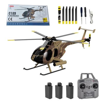 Actualia 1/28 RC Helicopter for Adults, RC ERA C189 MD500 Little Bird Aircraft Model, 2.4G 4CH Single-Rotor Remote Control Helicopter with One-Key Takeoff/Landing