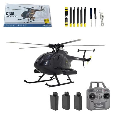 Actualia 1/28 RC Helicopter for Adults, RC ERA C189 MD500 Little Bird Aircraft Model, 2.4G 4CH Single-Rotor Remote Control Helicopter with One-Key Takeoff/Landing